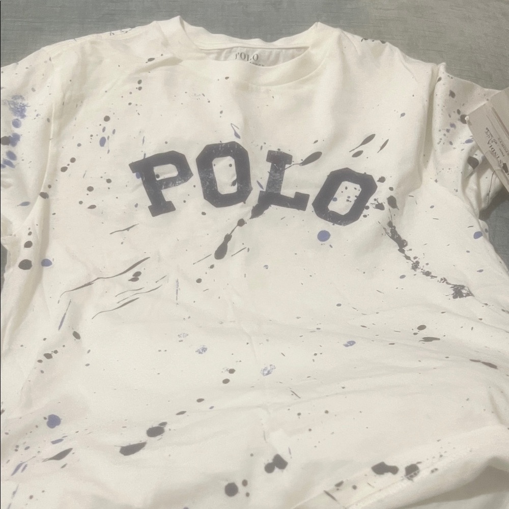 Polo by Ralph Lauren Kids White and Navy Splatter Tee